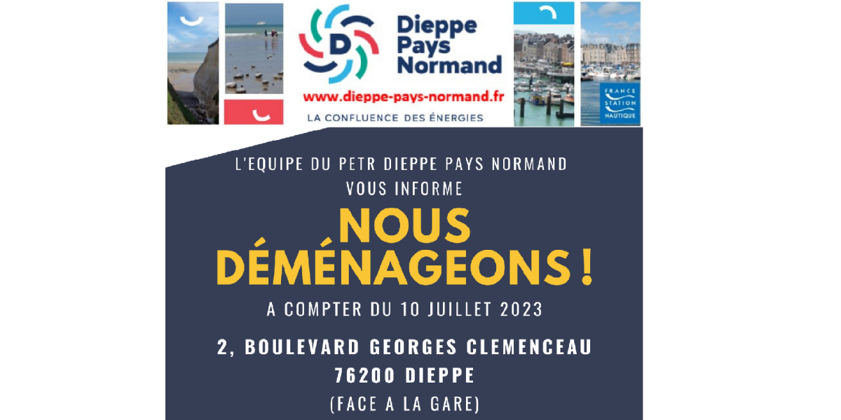 Le PETR Dieppe Pays Normand déménage à compter du 10 juillet 2023