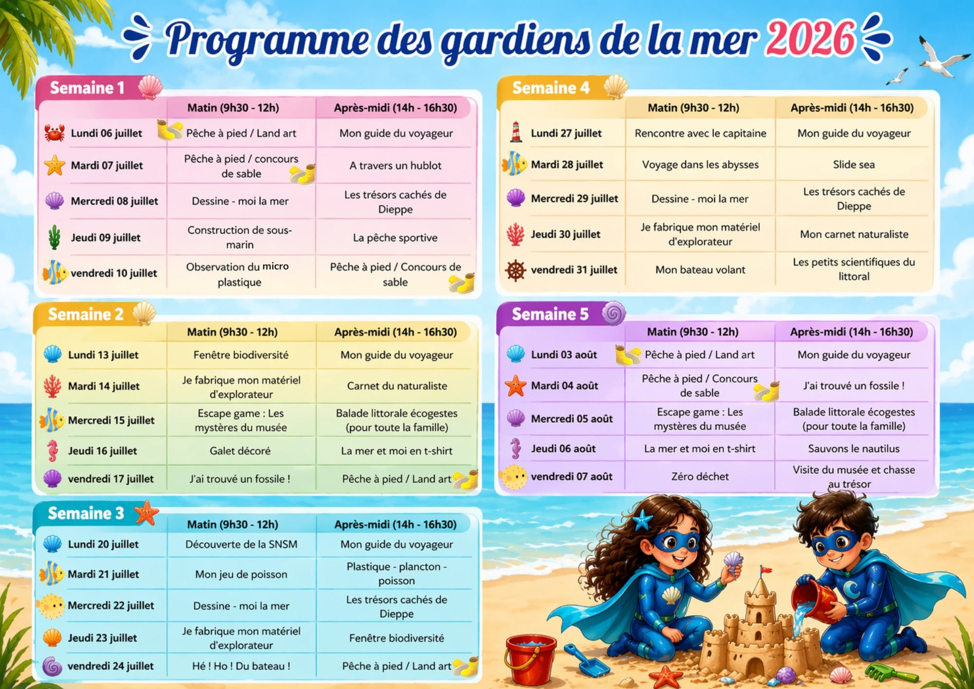 PROGRAMME JARDIN DES MERS 2026