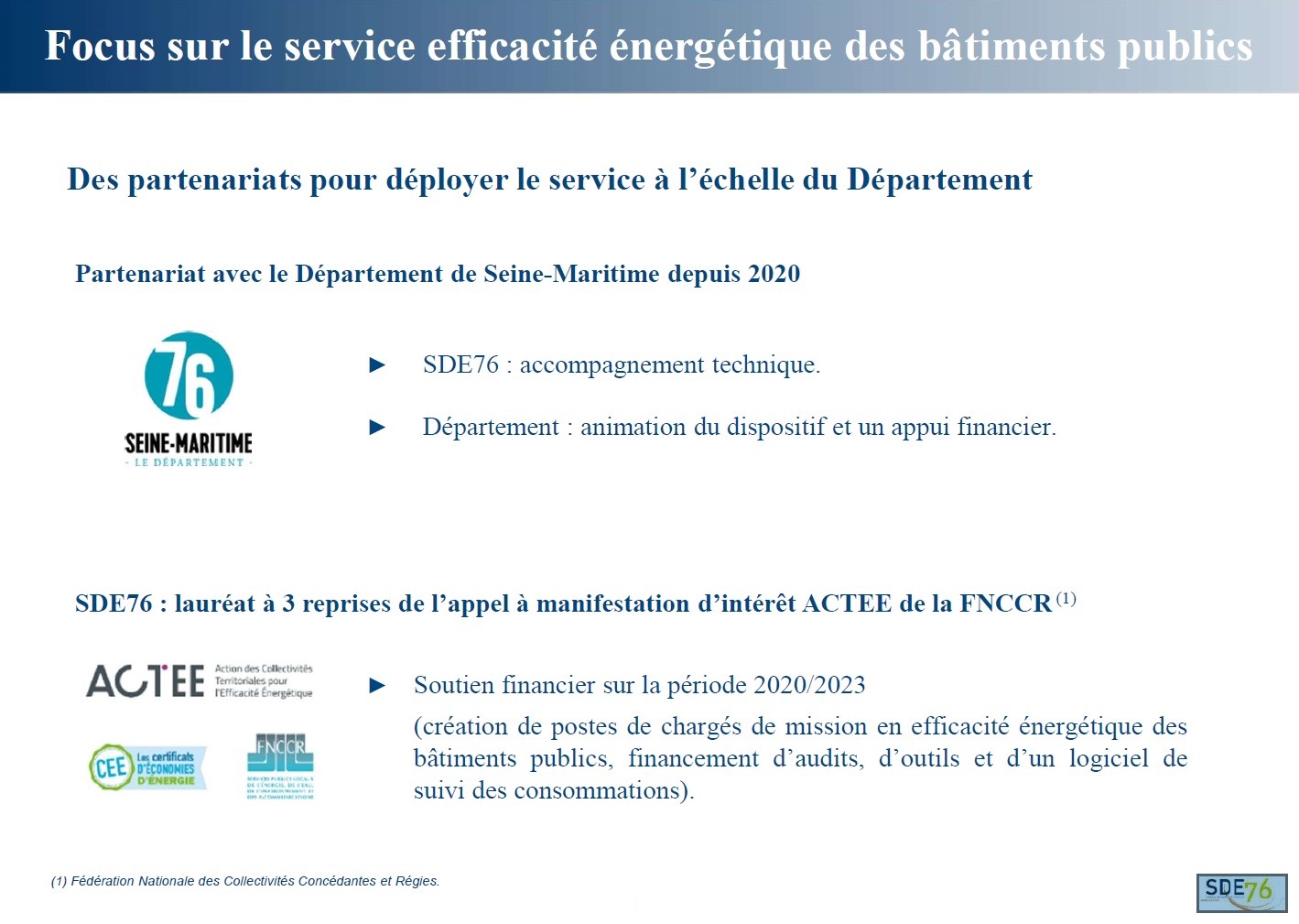 Partenariat à léchelle du Département